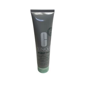 Clinique All About Clean 2-in-1 Charcoal Mask + Scrub 3.4 oz Anti-Pollution New